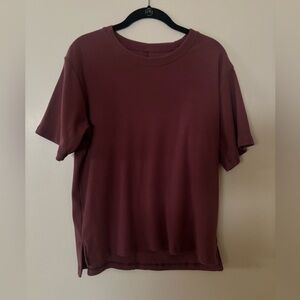 Woolx Delia short sleeve relaxed fit ribbed top size medium in powdered rose